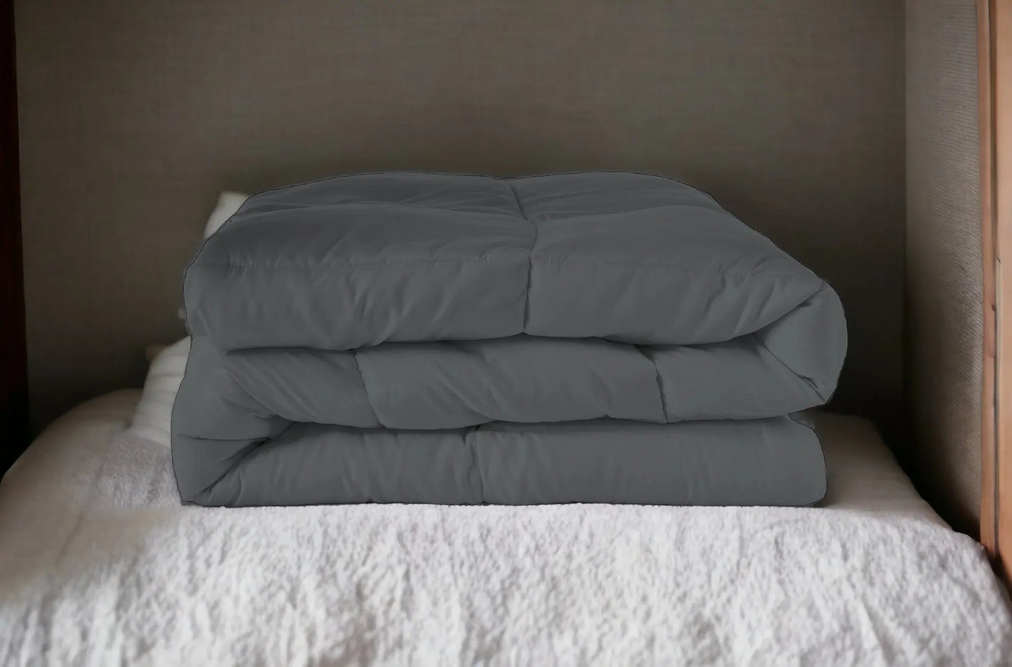 Gray King Microfiber Washable Microfiber Down Alternative Comforter Homeroots Bed & Bath