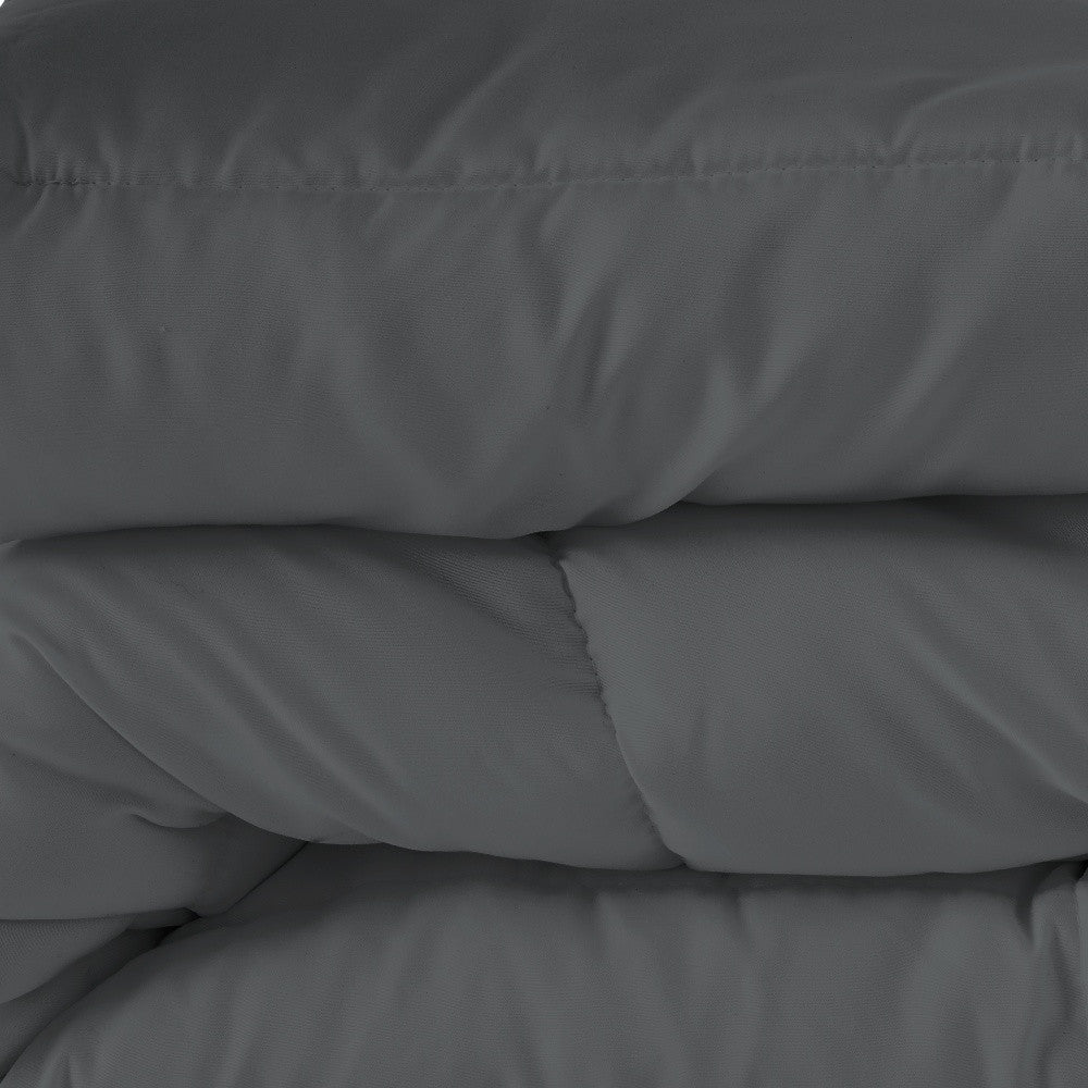 Gray King Microfiber Washable Microfiber Down Alternative Comforter Homeroots Bed & Bath