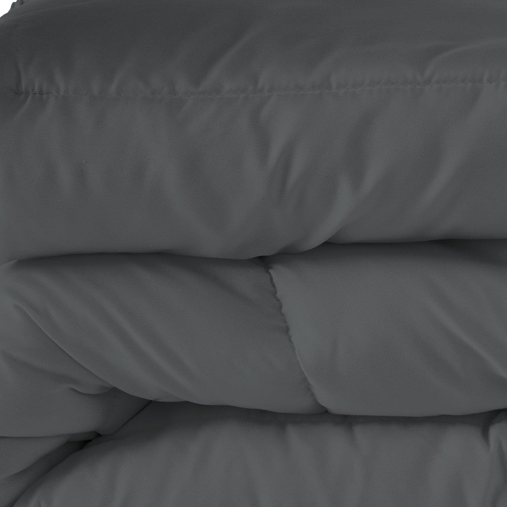 Gray King Microfiber Washable Microfiber Down Alternative Comforter Homeroots Bed & Bath