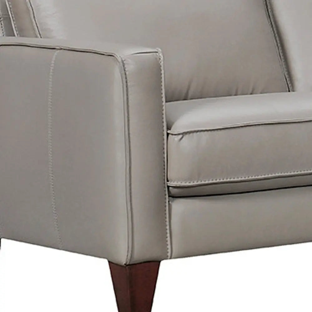 Gray Leather L Shaped Three Piece Corner Sectional Homeroots Living Room