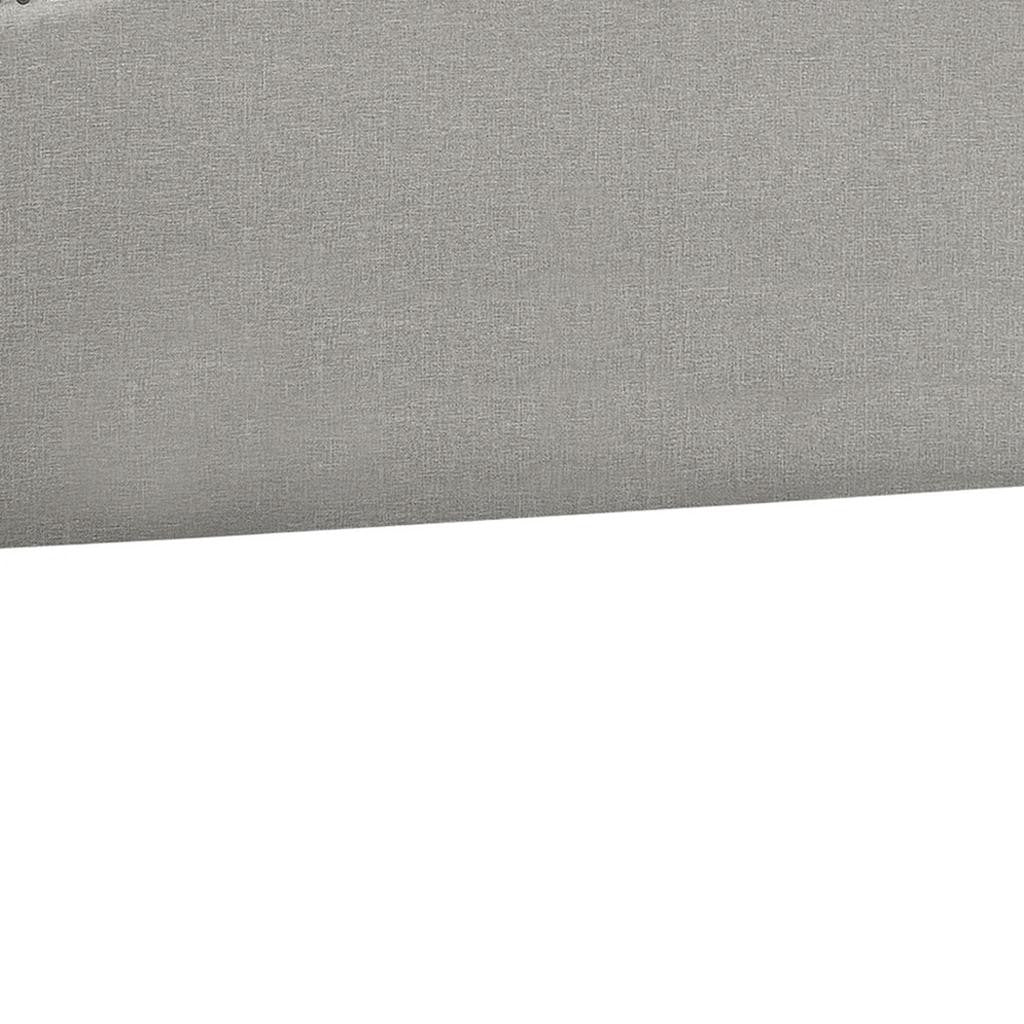 Gray Linen Blend Upholstered Arched Full Headboard With Nail Head Trim - GreatEagleInc