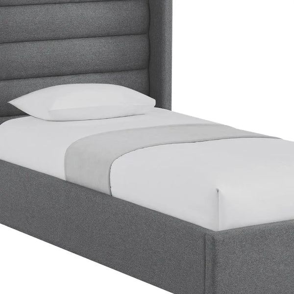 Gray Linen Upholstered Full Bed Frame Homeroots Bed & Bath