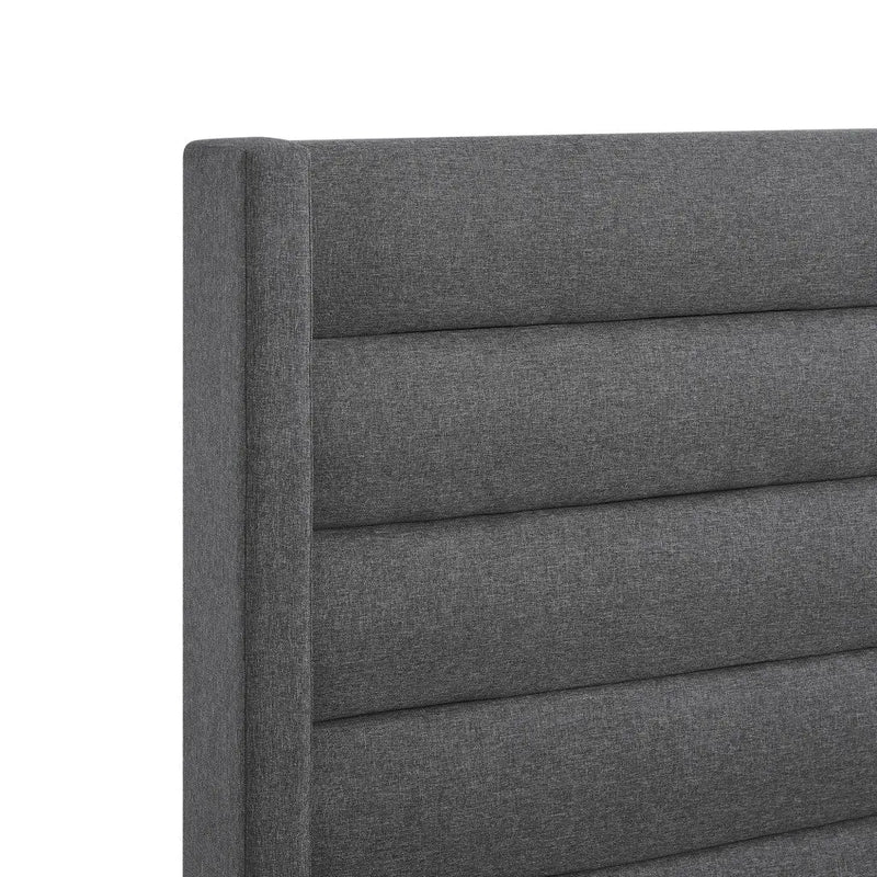 Gray Linen Upholstered Full Bed Frame Homeroots Bed & Bath