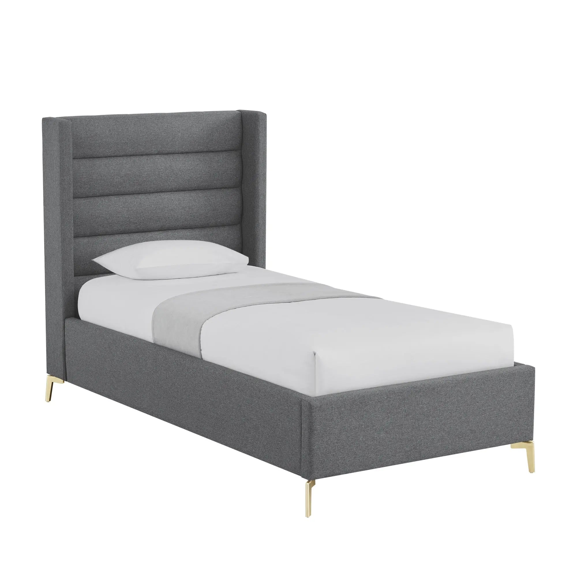 Gray Linen Upholstered Full Bed Frame Homeroots Bed & Bath