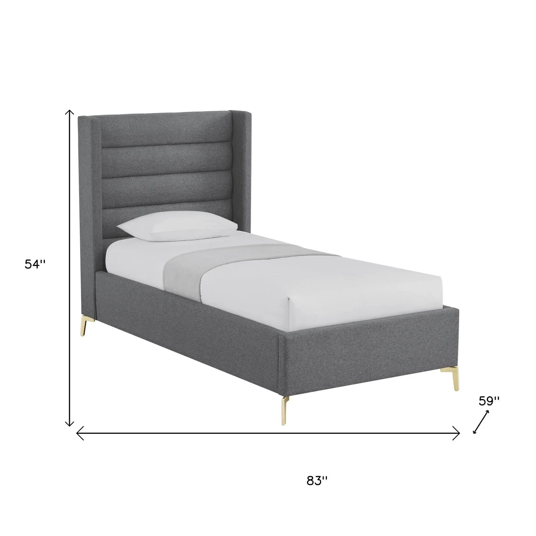 Gray Linen Upholstered Full Bed Frame Homeroots Bed & Bath