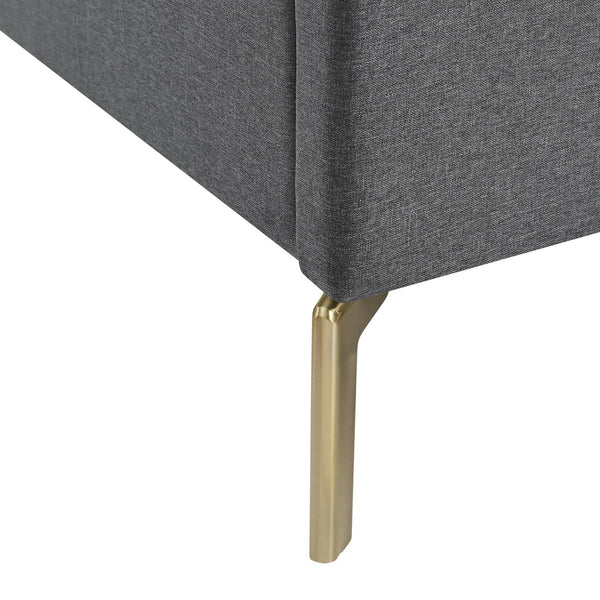 Gray Linen Upholstered King Bed Frame Homeroots Bed & Bath