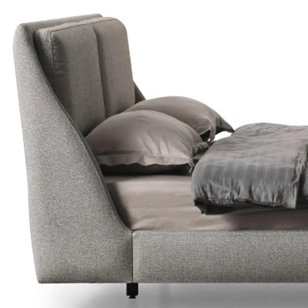 Gray Linen Upholstered Upholstered Queen Bed Frame Homeroots Bed & Bath