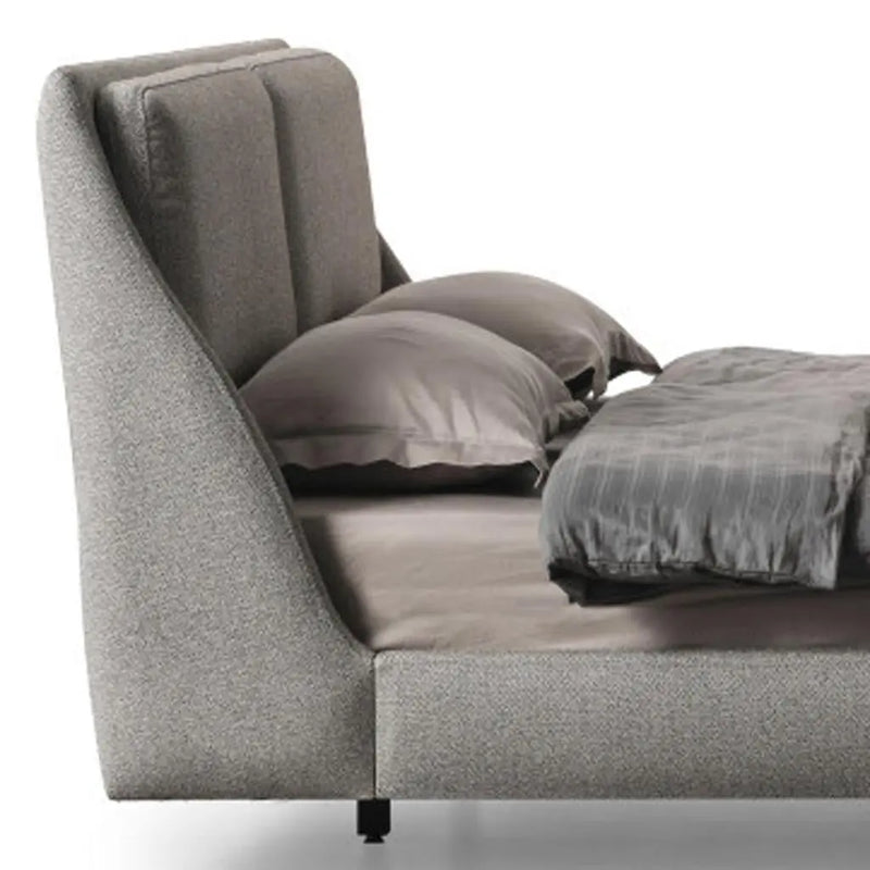 Gray Linen Upholstered Upholstered Queen Bed Frame Homeroots Bed & Bath