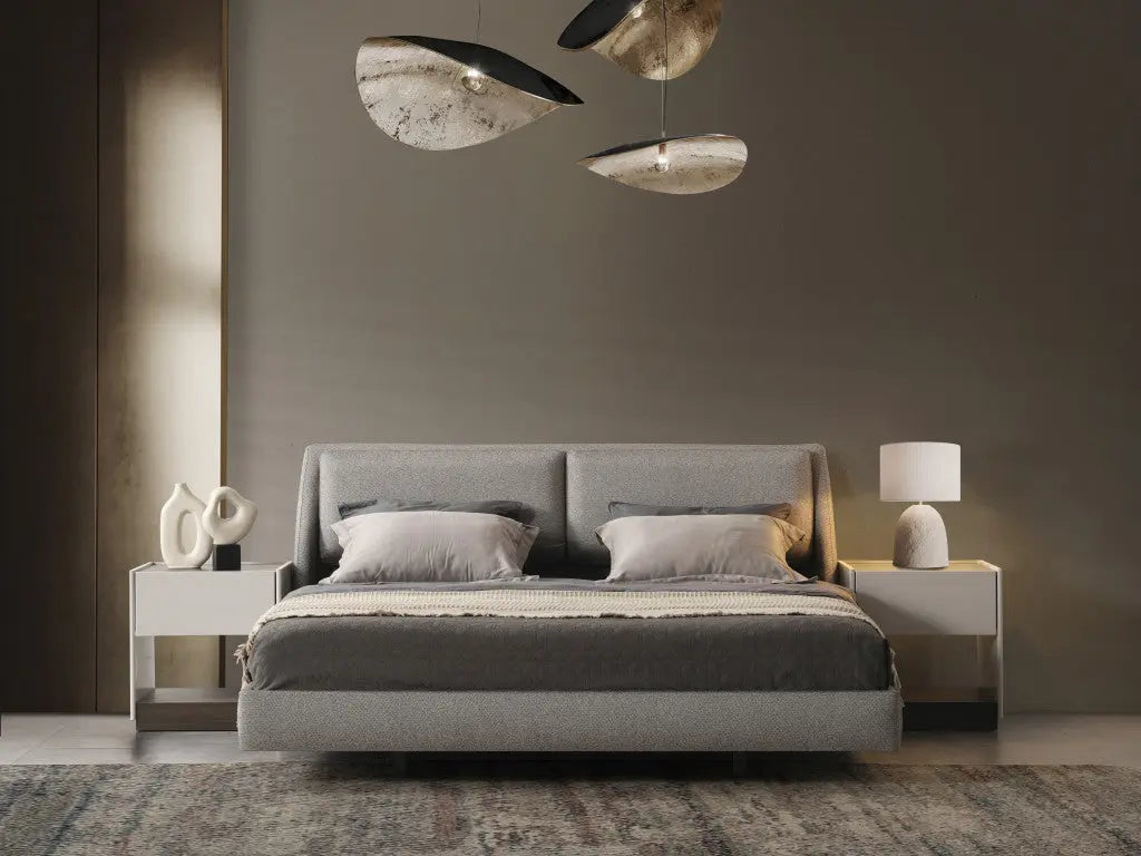 Gray Linen Upholstered Upholstered Queen Bed Frame Homeroots Bed & Bath