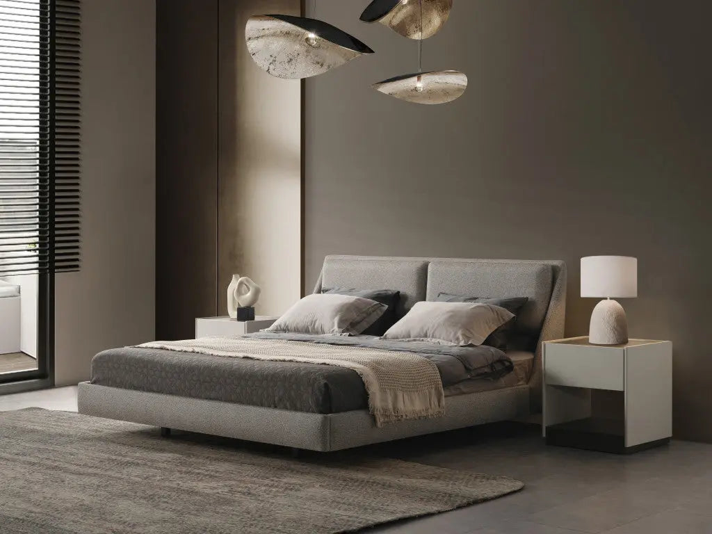 Gray Linen Upholstered Upholstered Queen Bed Frame Homeroots Bed & Bath