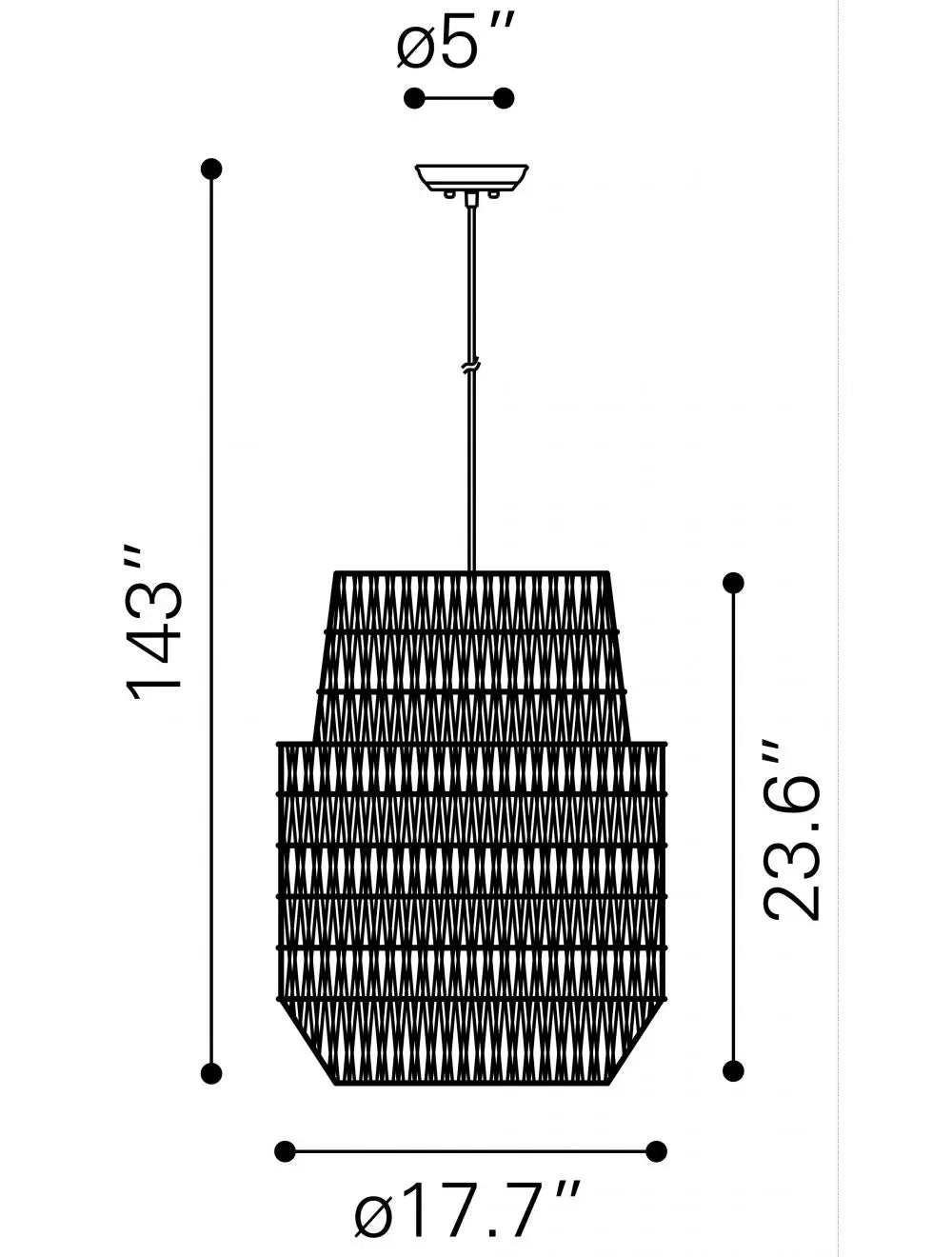 Gray Night Sky Zig Zag Ceiling Lamp - GreatEagleInc
