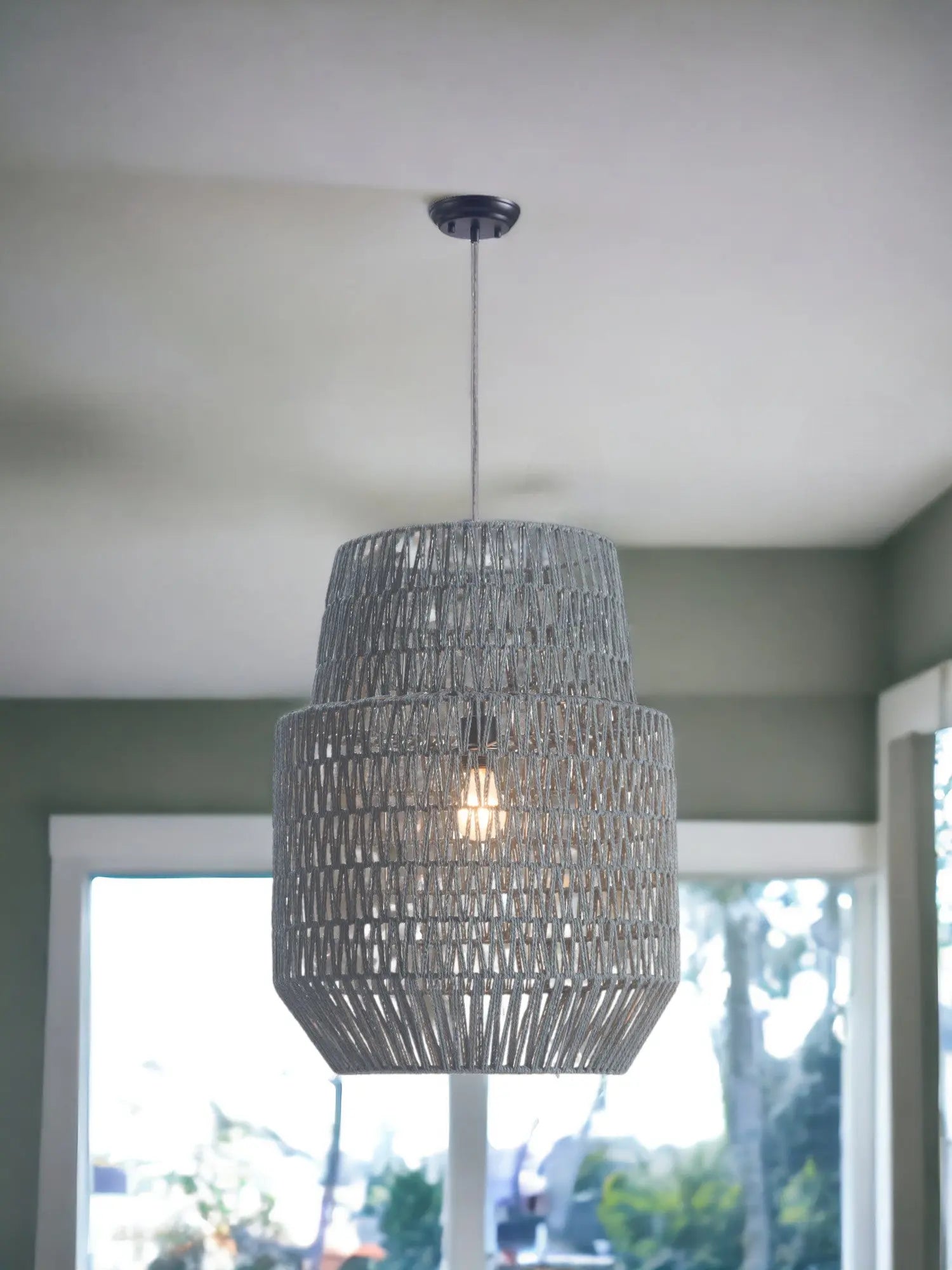 Gray Night Sky Zig Zag Ceiling Lamp - GreatEagleInc