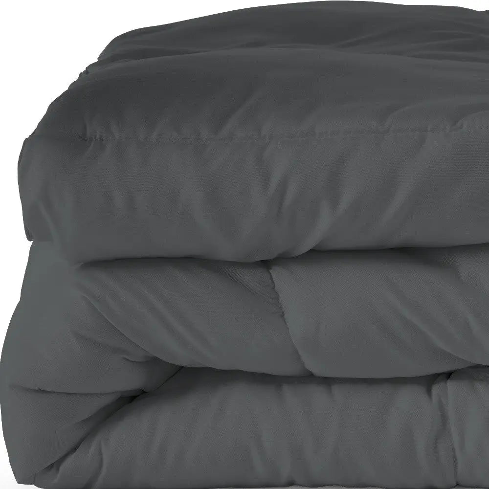Gray Queen Microfiber Washable Microfiber Down Alternative Comforter Homeroots Bed & Bath