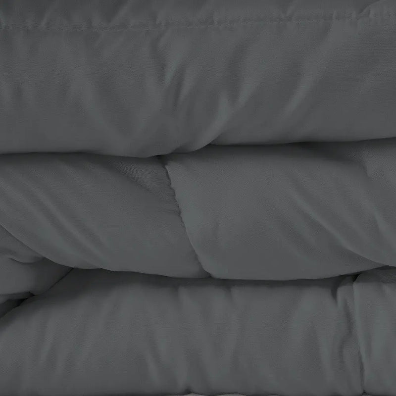 Gray Queen Microfiber Washable Microfiber Down Alternative Comforter Homeroots Bed & Bath