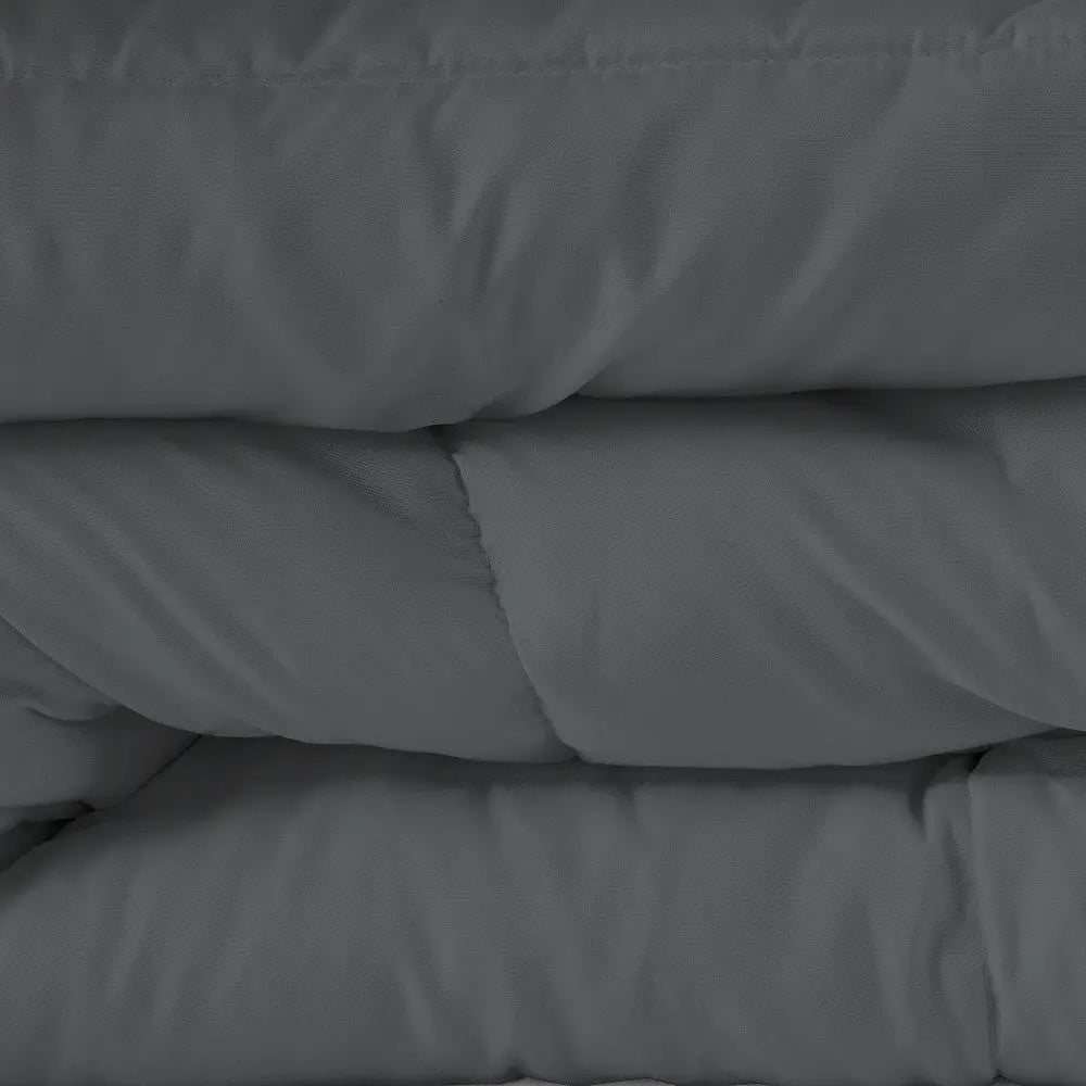 Gray Queen Microfiber Washable Microfiber Down Alternative Comforter Homeroots Bed & Bath