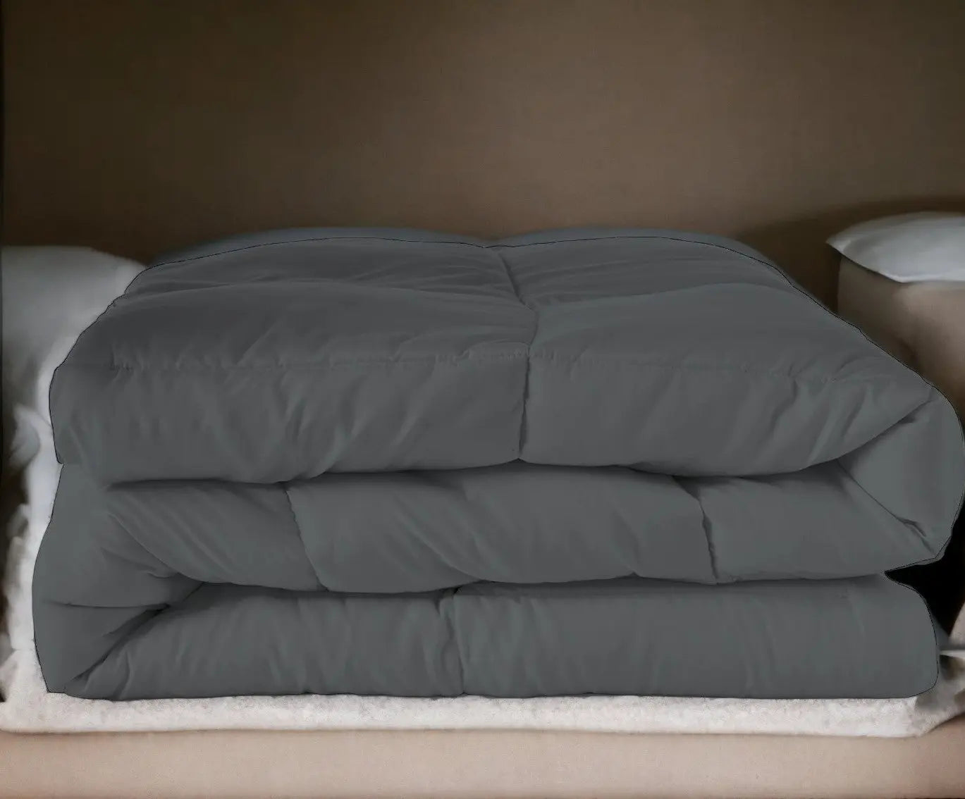 Gray Queen Microfiber Washable Microfiber Down Alternative Comforter Homeroots Bed & Bath