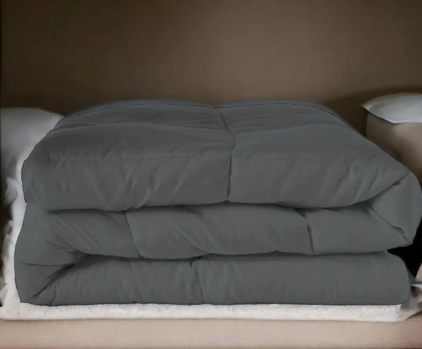Gray Queen Microfiber Washable Microfiber Down Alternative Comforter Homeroots Bed & Bath