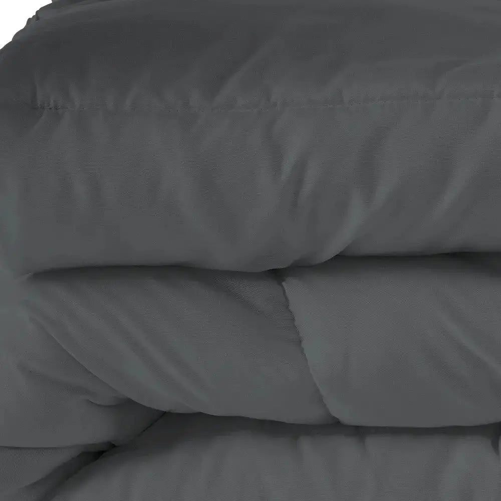 Gray Queen Microfiber Washable Microfiber Down Alternative Comforter Homeroots Bed & Bath