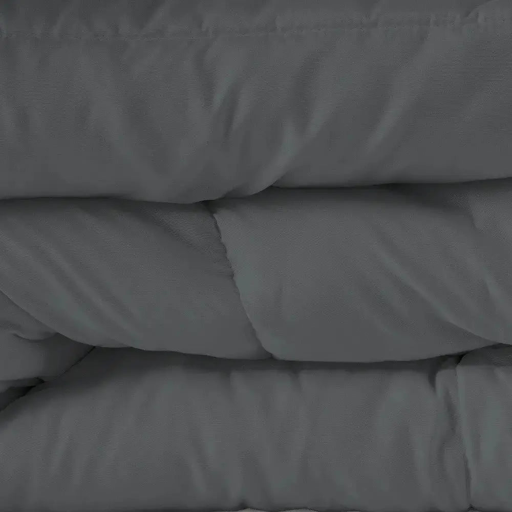 Gray Queen Microfiber Washable Microfiber Down Alternative Comforter Homeroots Bed & Bath