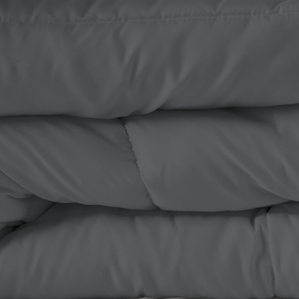 Gray Queen Microfiber Washable Microfiber Down Alternative Comforter Homeroots Bed & Bath