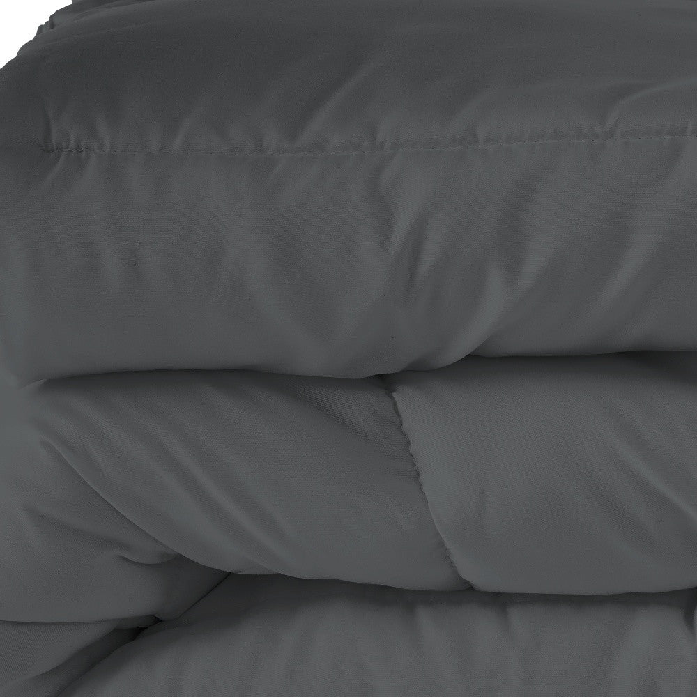 Gray Queen Microfiber Washable Microfiber Down Alternative Comforter Homeroots Bed & Bath