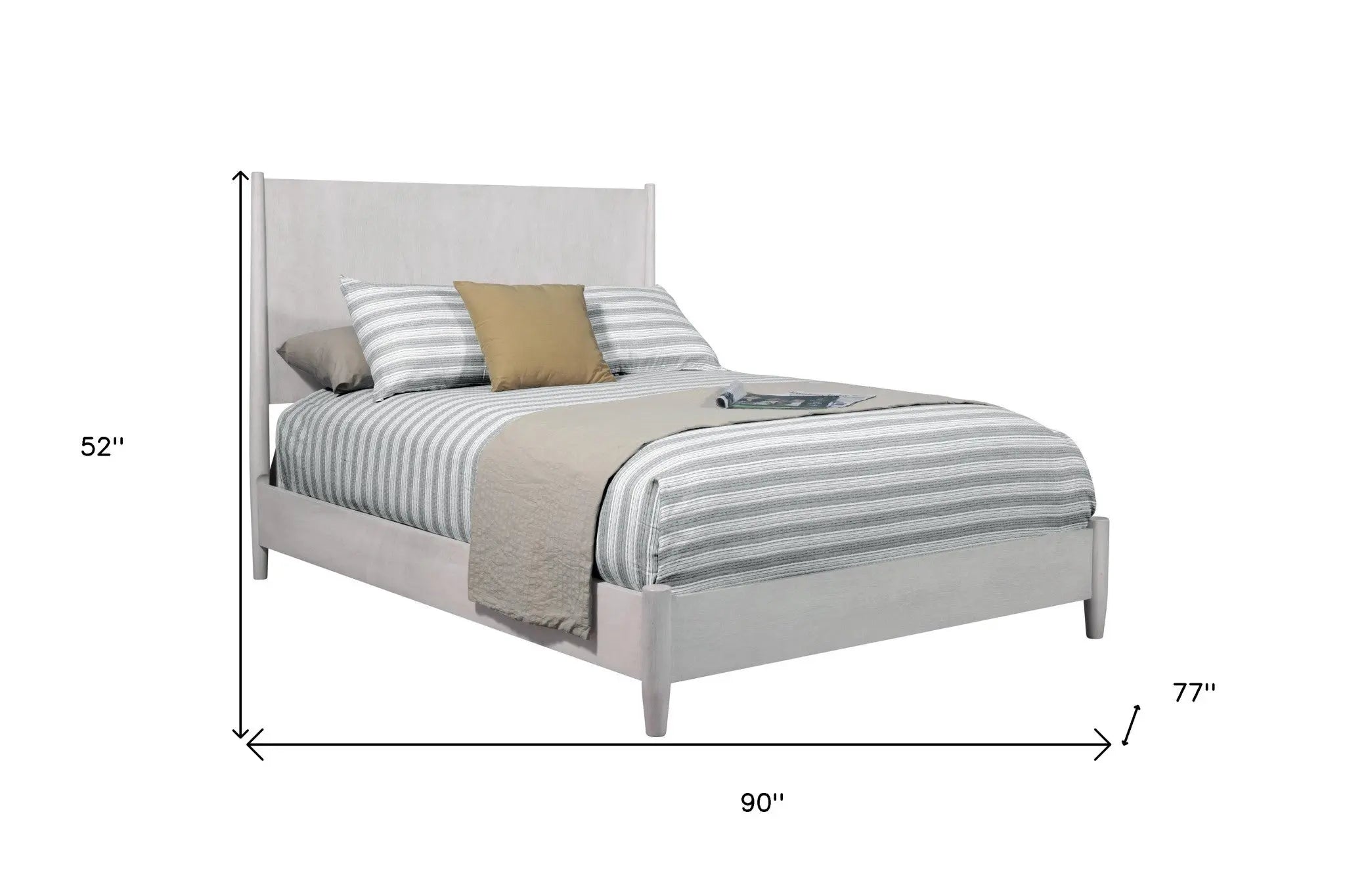 Gray Solid Wood California King Bed Frame Homeroots Bed & Bath