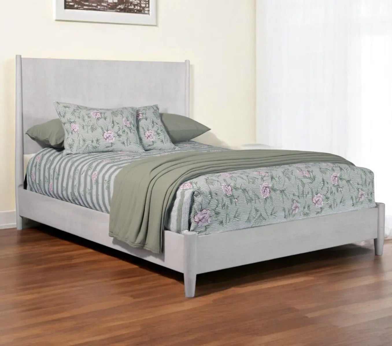 Gray Solid Wood Full Bed Frame Homeroots Bed & Bath