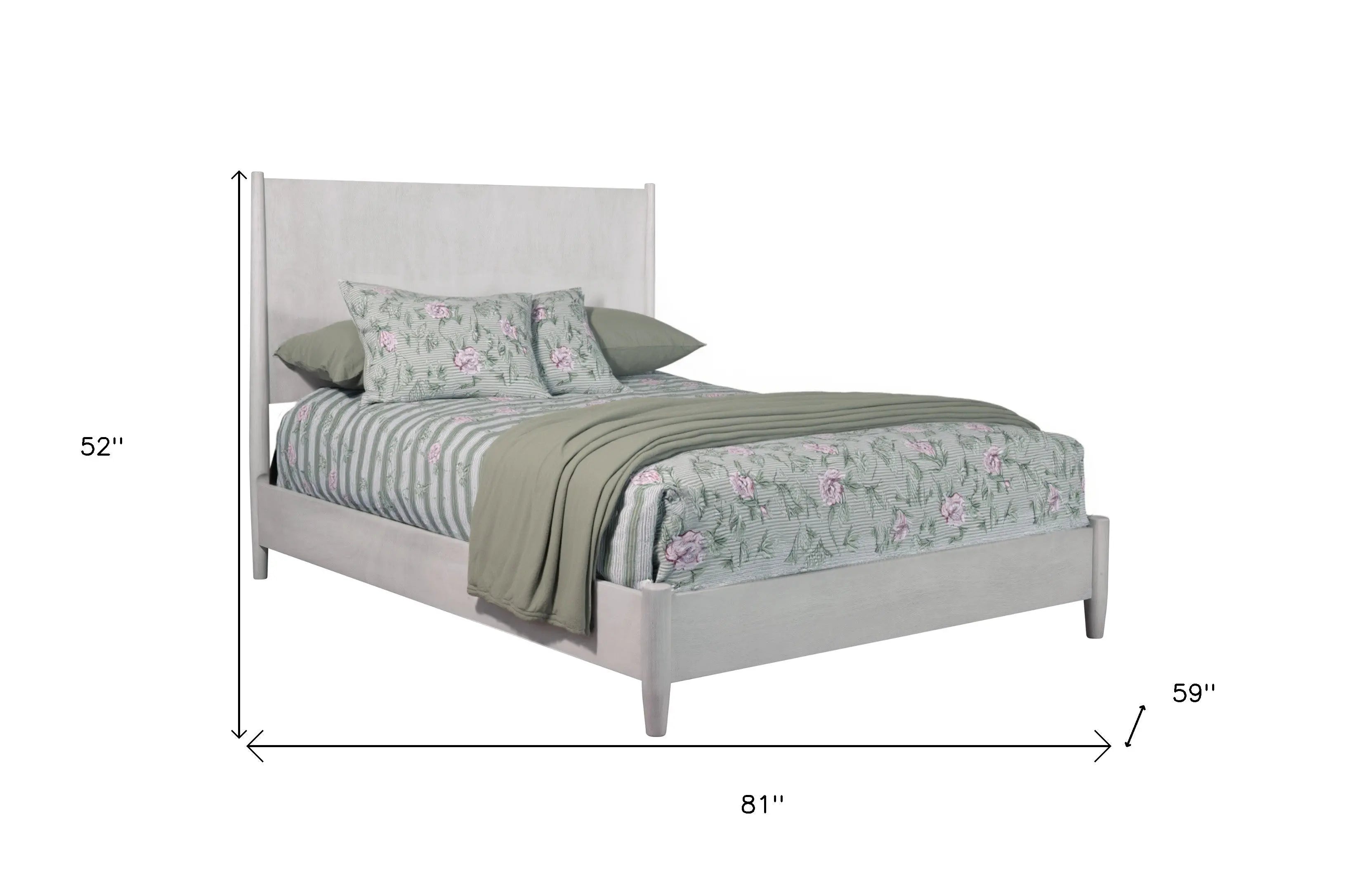 Gray Solid Wood Full Bed Frame Homeroots Bed & Bath