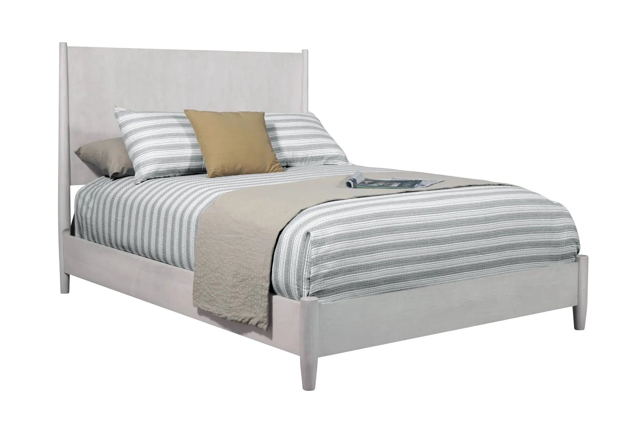 Gray Solid Wood King Bed Frame Homeroots Bed & Bath