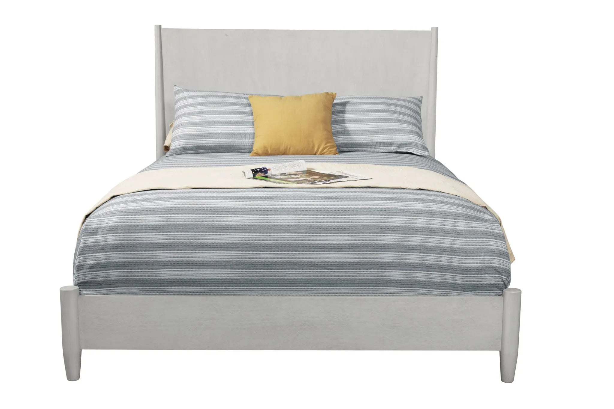 Gray Solid Wood King Bed Frame Homeroots Bed & Bath
