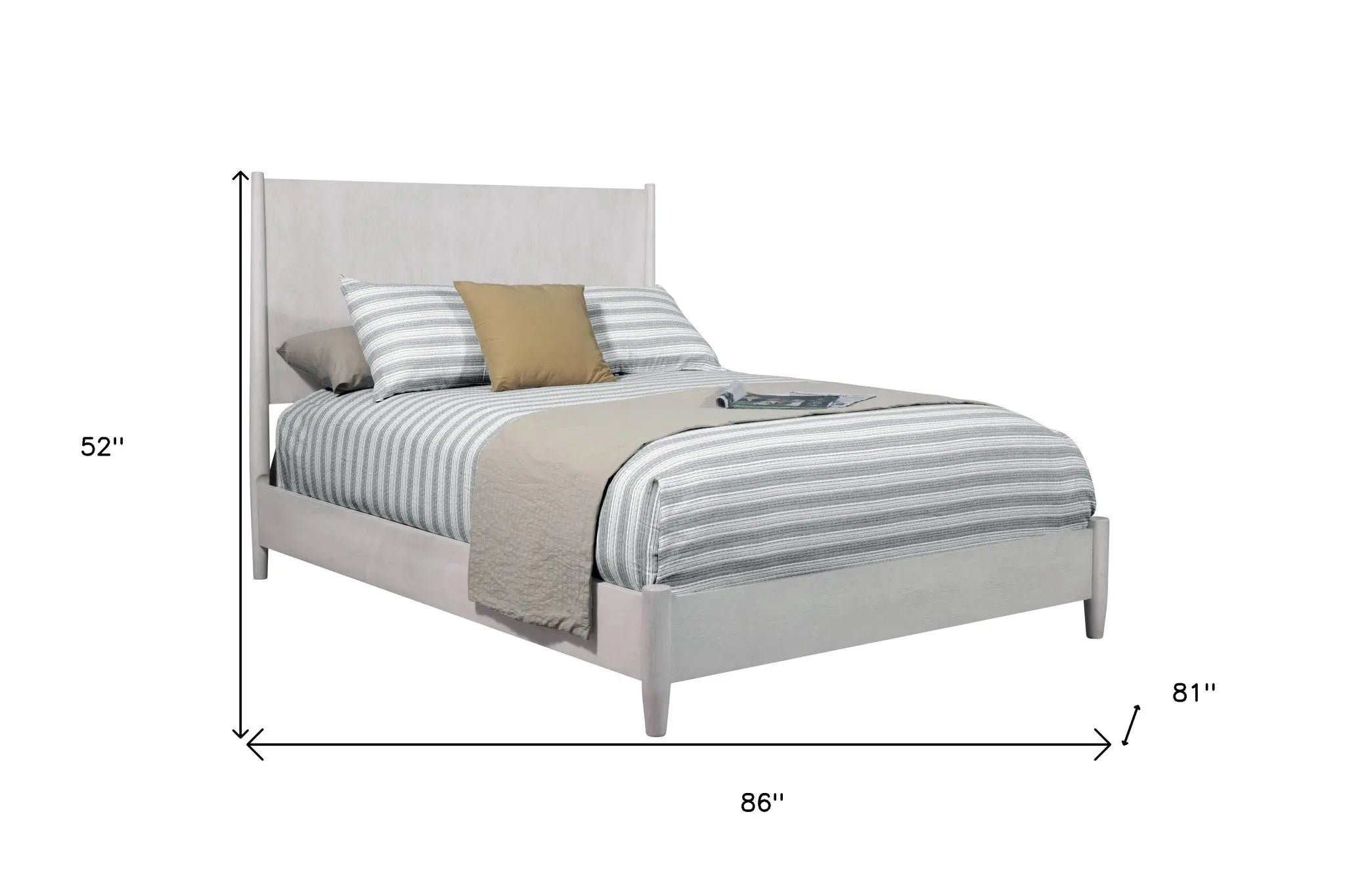 Gray Solid Wood King Bed Frame Homeroots Bed & Bath