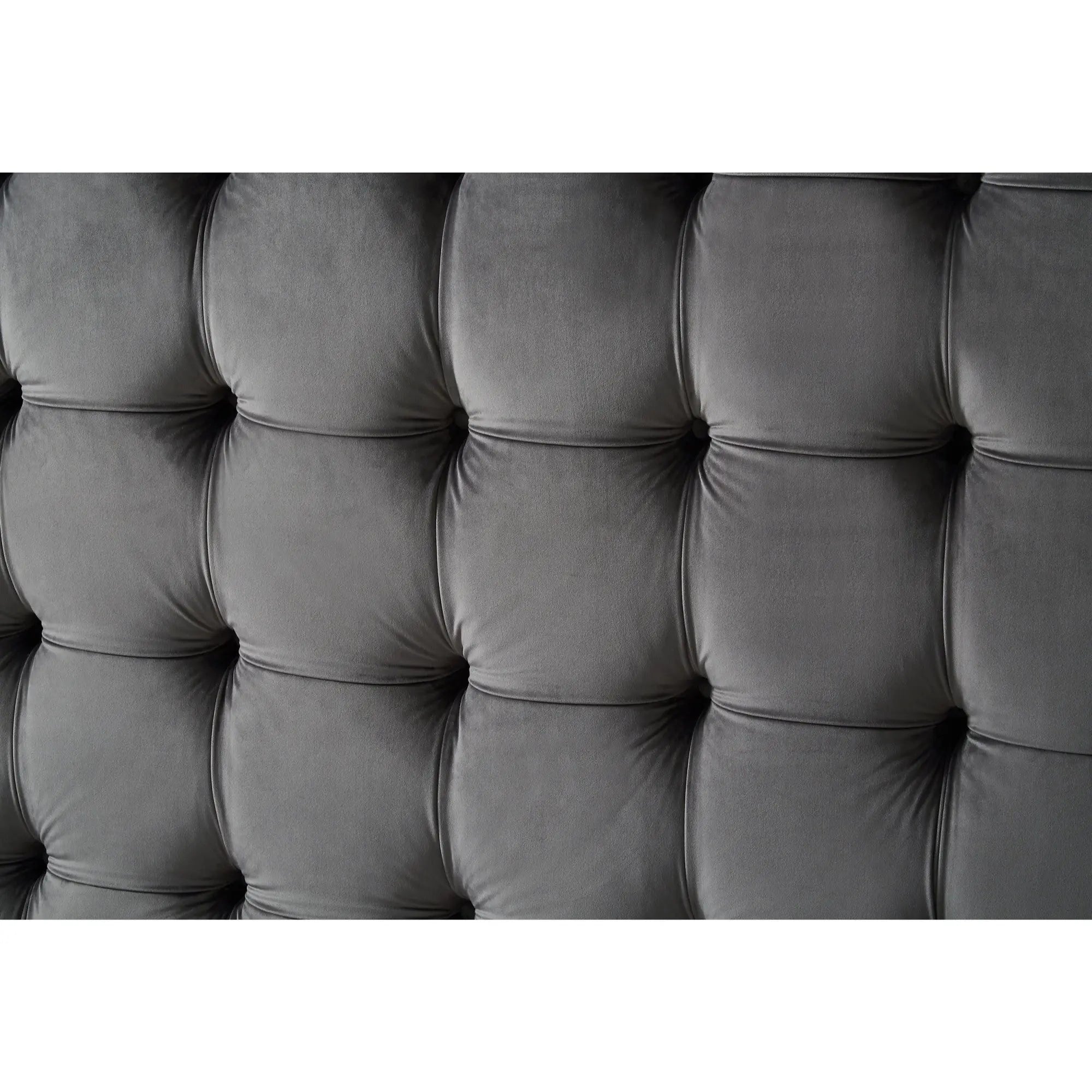 Gray Solid Wood King Tufted Upholstered Velvet Bed Homeroots Bed & Bath