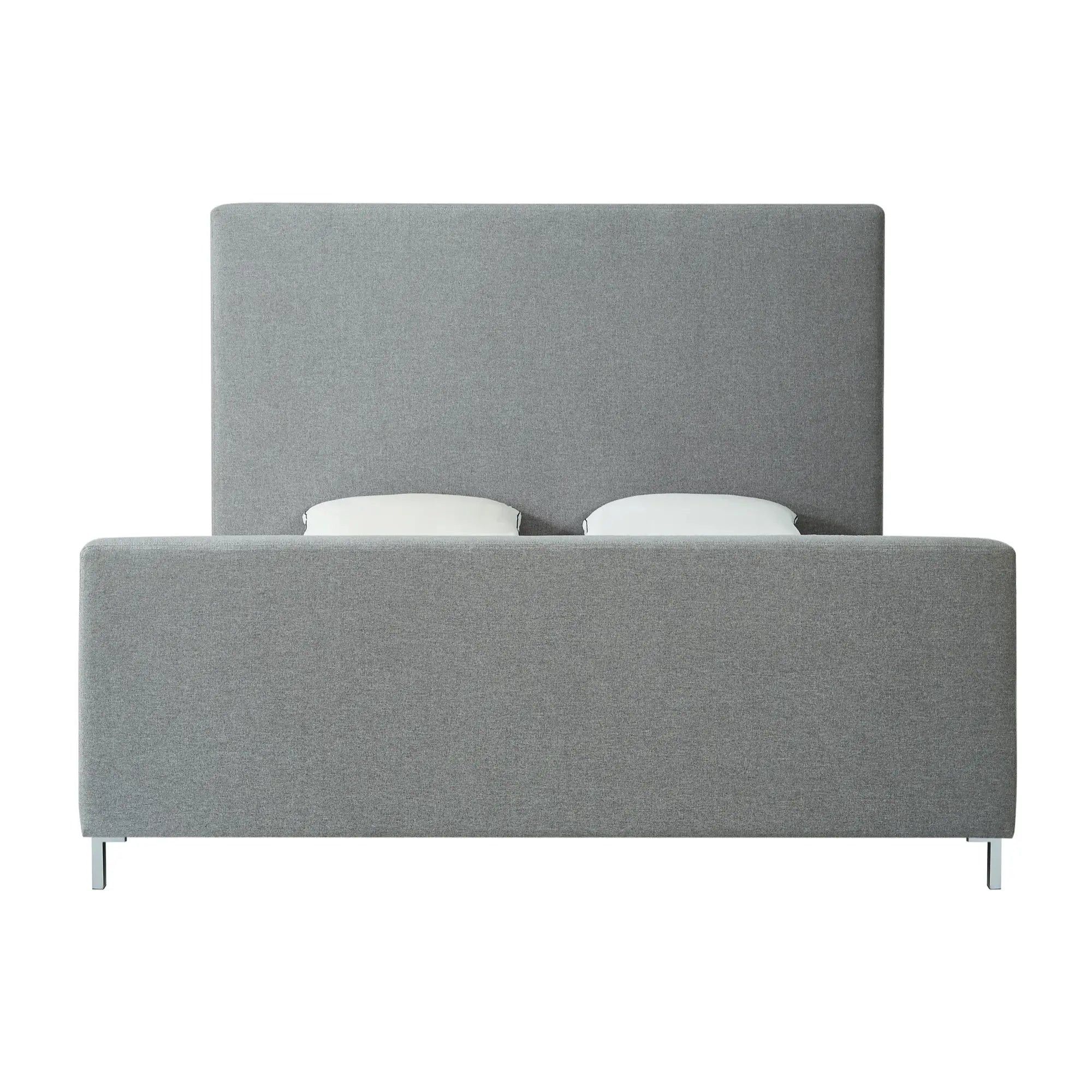 Gray Solid Wood King Upholstered Linen Bed Homeroots Bed & Bath