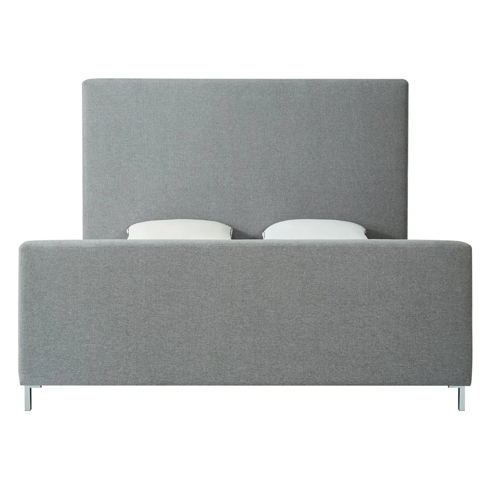 Gray Solid Wood King Upholstered Linen Bed Homeroots Bed & Bath