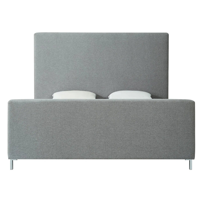 Gray Solid Wood King Upholstered Linen Bed Homeroots Bed & Bath