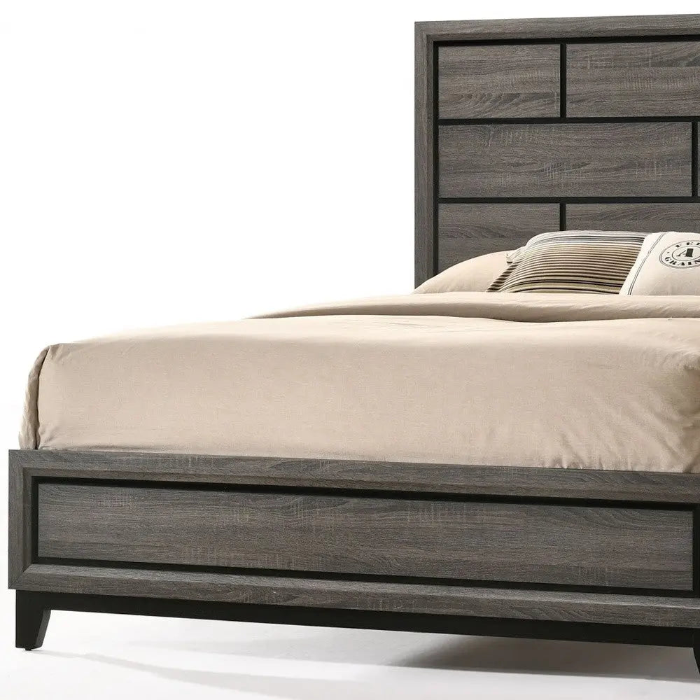 Gray Solid Wood Queen Bed Frame Homeroots Bed & Bath