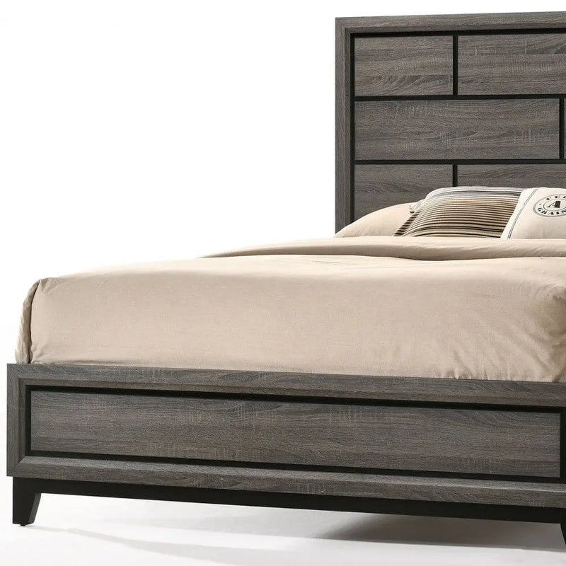 Gray Solid Wood Queen Bed Frame Homeroots Bed & Bath