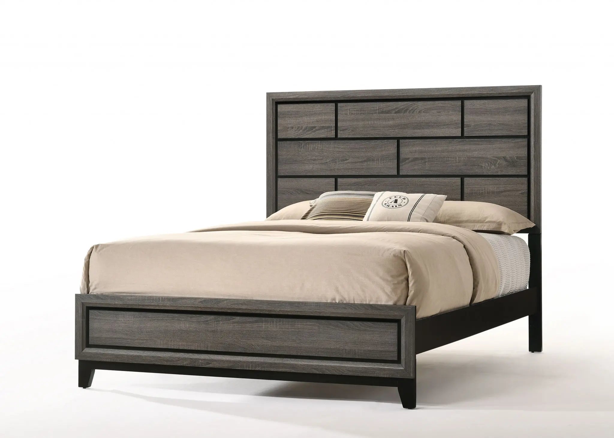 Gray Solid Wood Queen Bed Frame Homeroots Bed & Bath