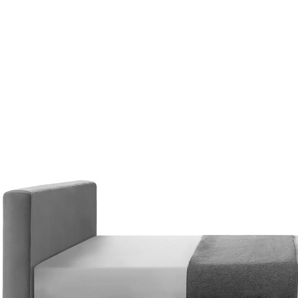 Gray Solid Wood Queen Upholstered Velvet Bed Homeroots Bed & Bath