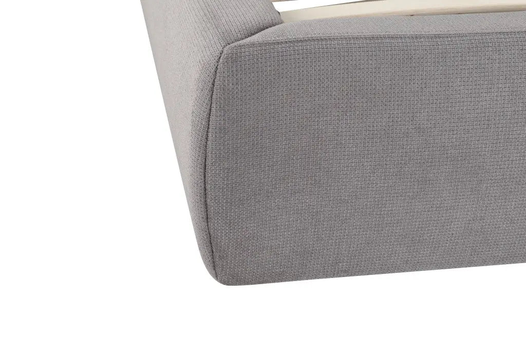 Gray Tufted Linen Blend Upholstered King Bed Frame Homeroots Bed & Bath
