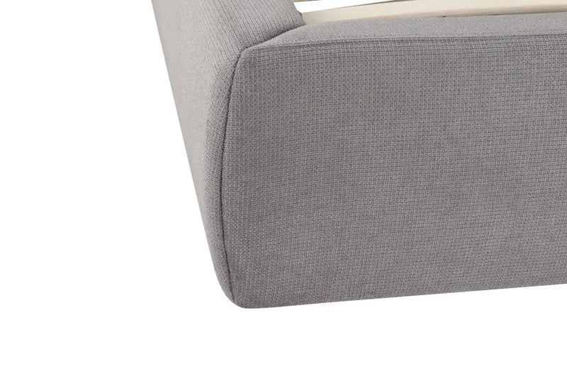 Gray Tufted Linen Blend Upholstered King Bed Frame Homeroots Bed & Bath