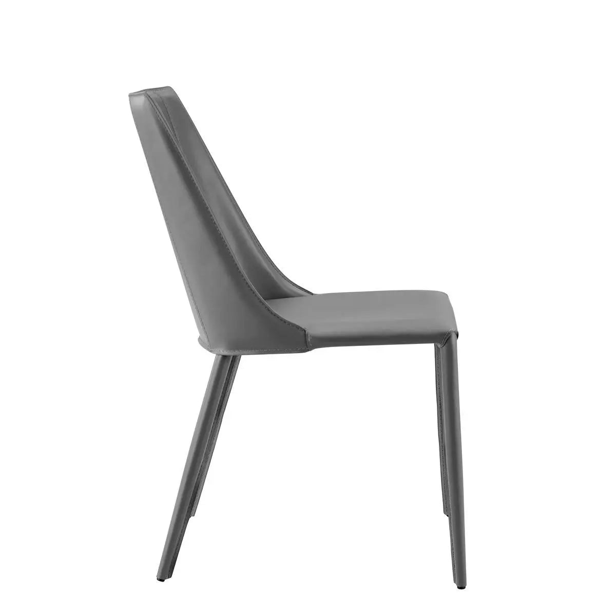 Gray Upholstered Leather Dining Side Chair Homeroots Kitchen & Dining