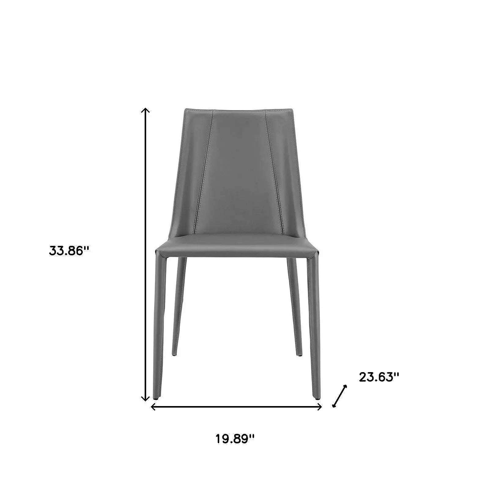 Gray Upholstered Leather Dining Side Chair Homeroots Kitchen & Dining