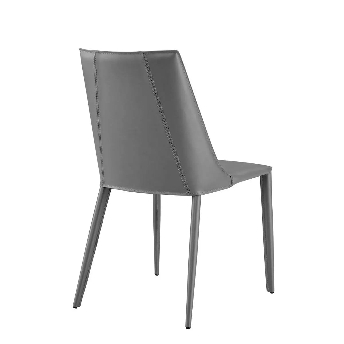Gray Upholstered Leather Dining Side Chair Homeroots Kitchen & Dining