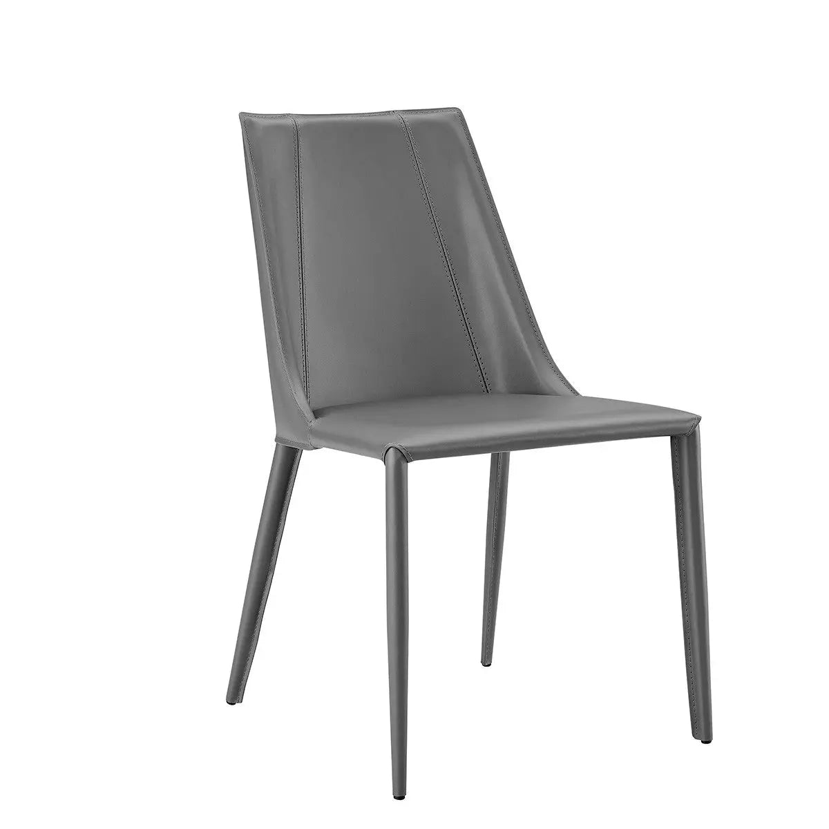 Gray Upholstered Leather Dining Side Chair Homeroots Kitchen & Dining