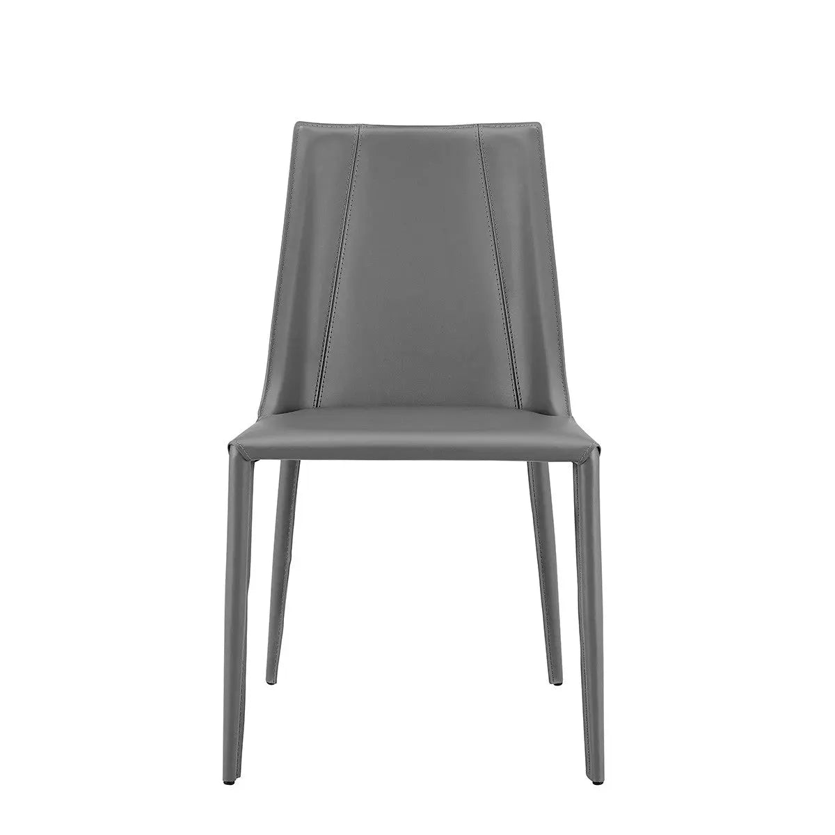 Gray Upholstered Leather Dining Side Chair Homeroots Kitchen & Dining