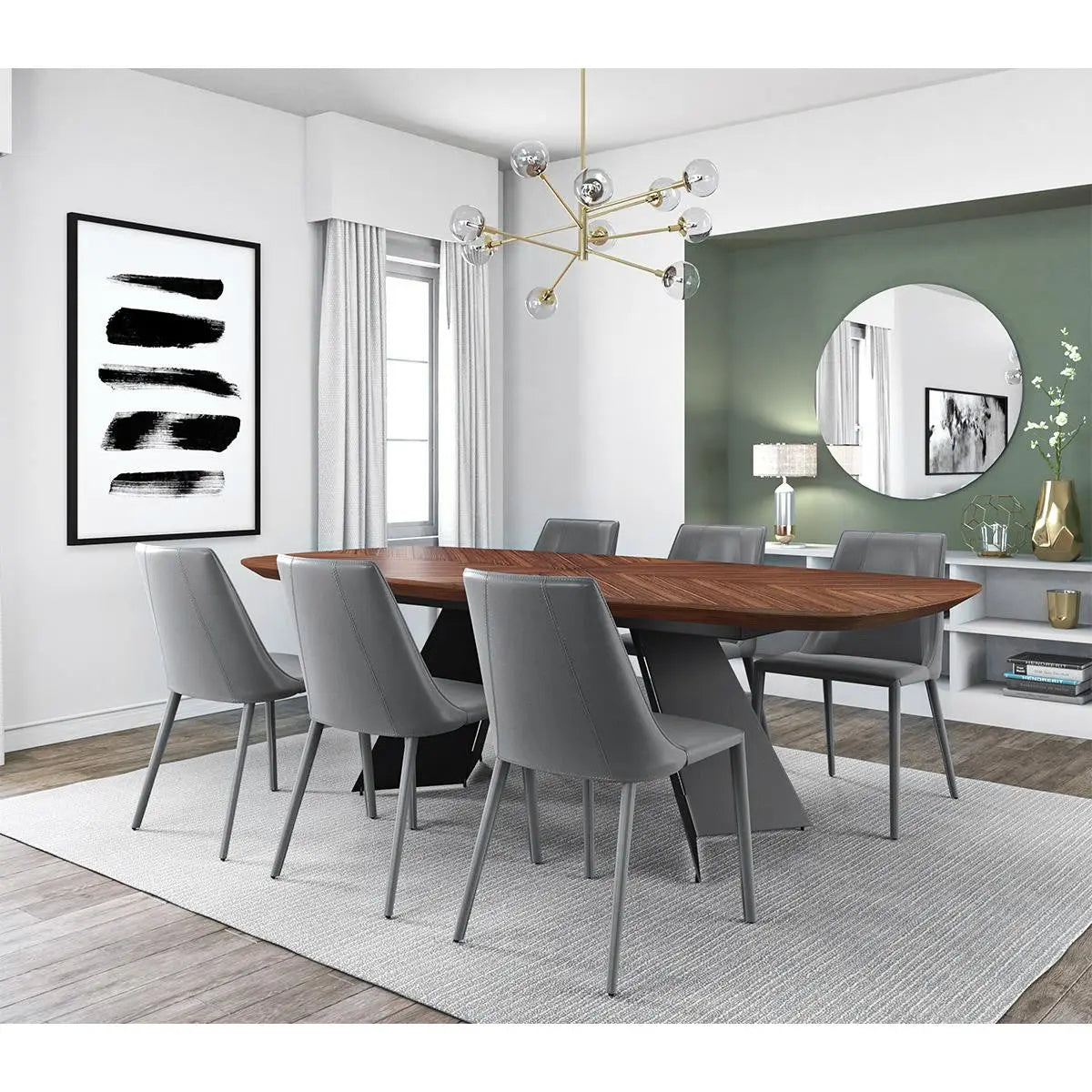 Gray Upholstered Leather Dining Side Chair Homeroots Kitchen & Dining