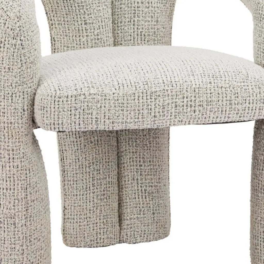 Gray Upholstery Open Back Dining Arm Chair Homeroots Kitchen & Dining