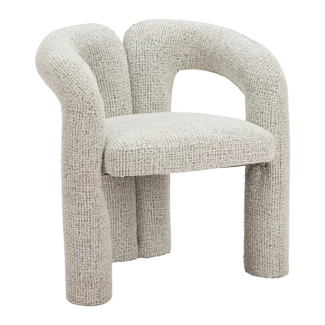 Gray Upholstery Open Back Dining Arm Chair Homeroots Kitchen & Dining