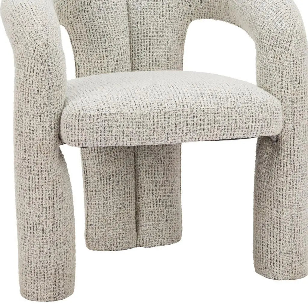 Gray Upholstery Open Back Dining Arm Chair Homeroots Kitchen & Dining